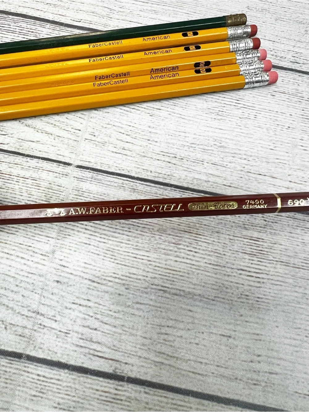 Vintage Pencil Set Faber Castell American AW Faber Dark Green & Venetian Red